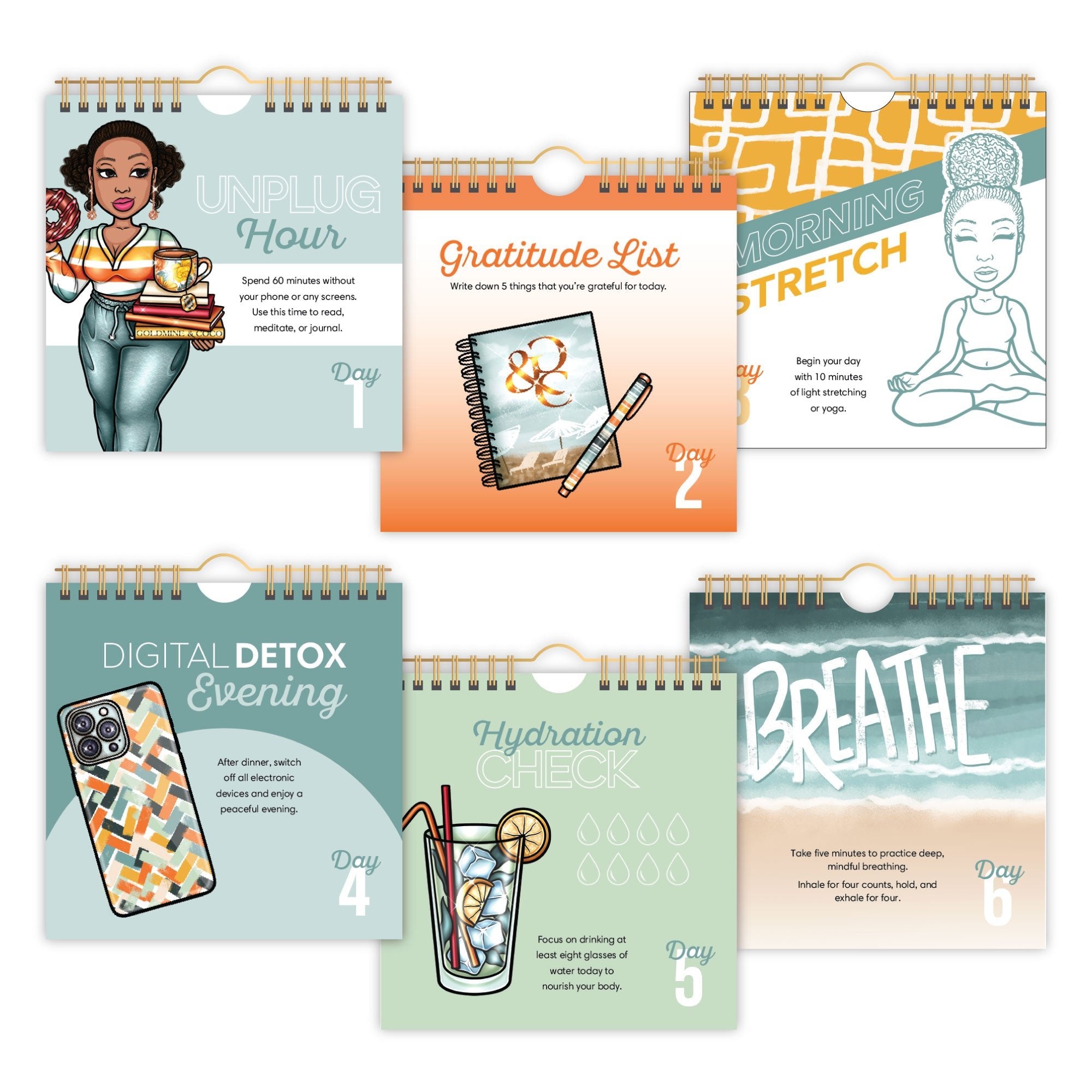 30 Days of Self Care Flip Calendar - Goldmine & Coco -