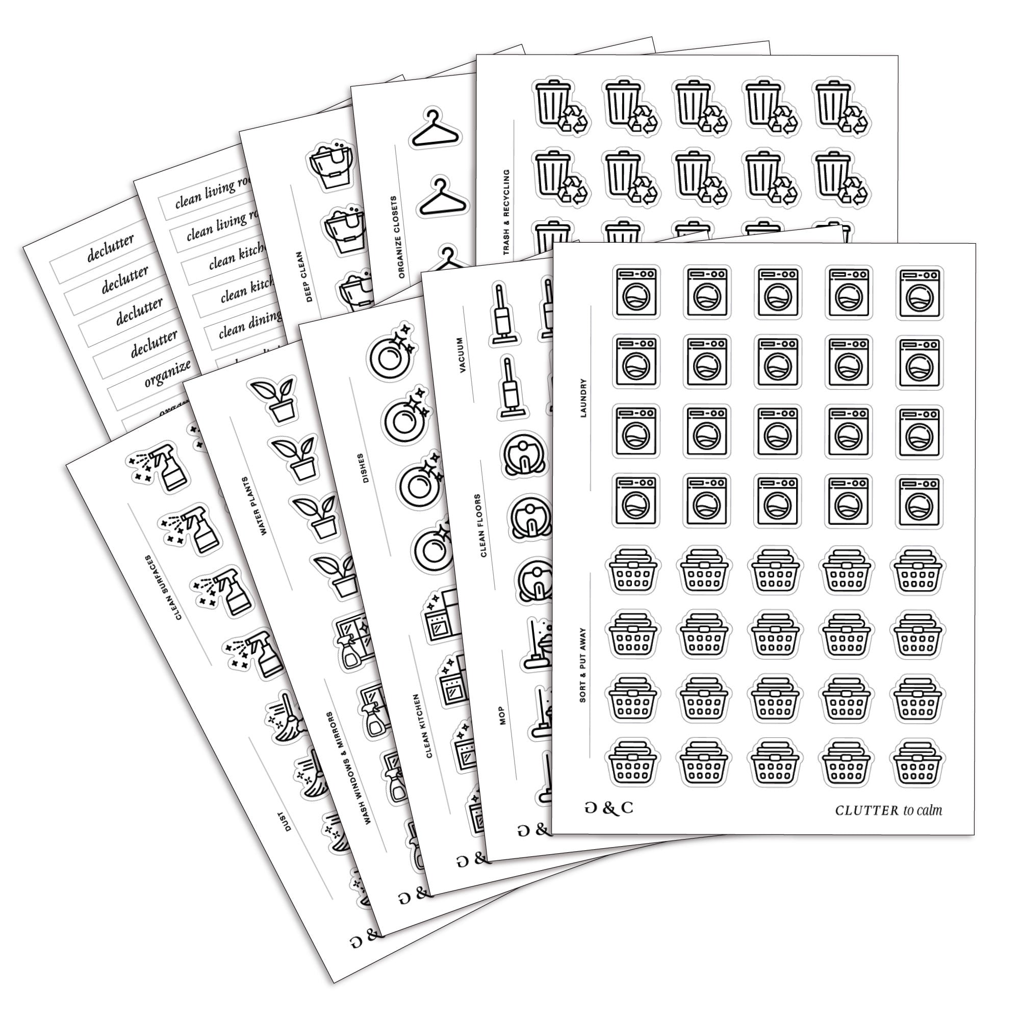 Clutter to Calm Functional Stickers