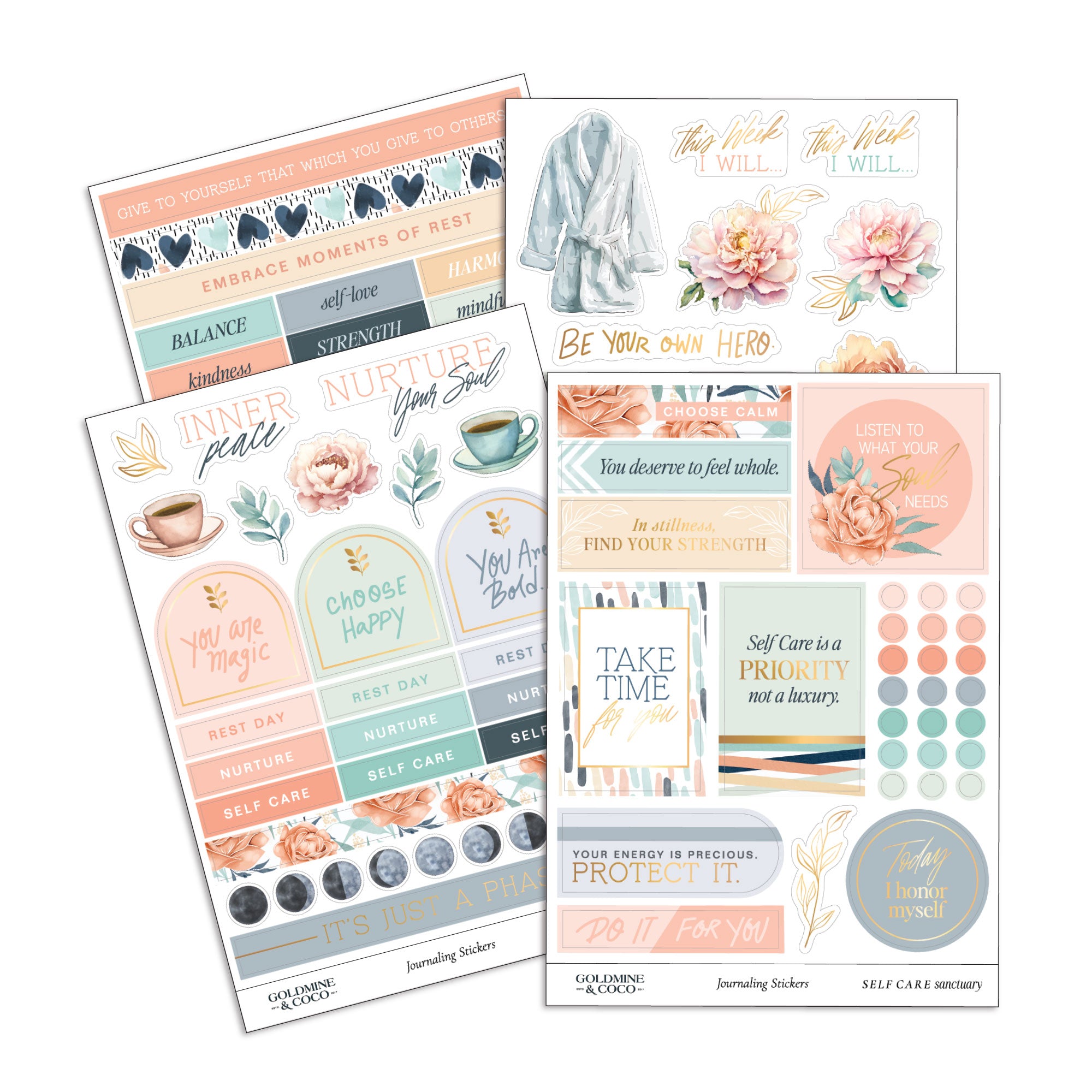 Self Care Sanctuary Sticker Pack