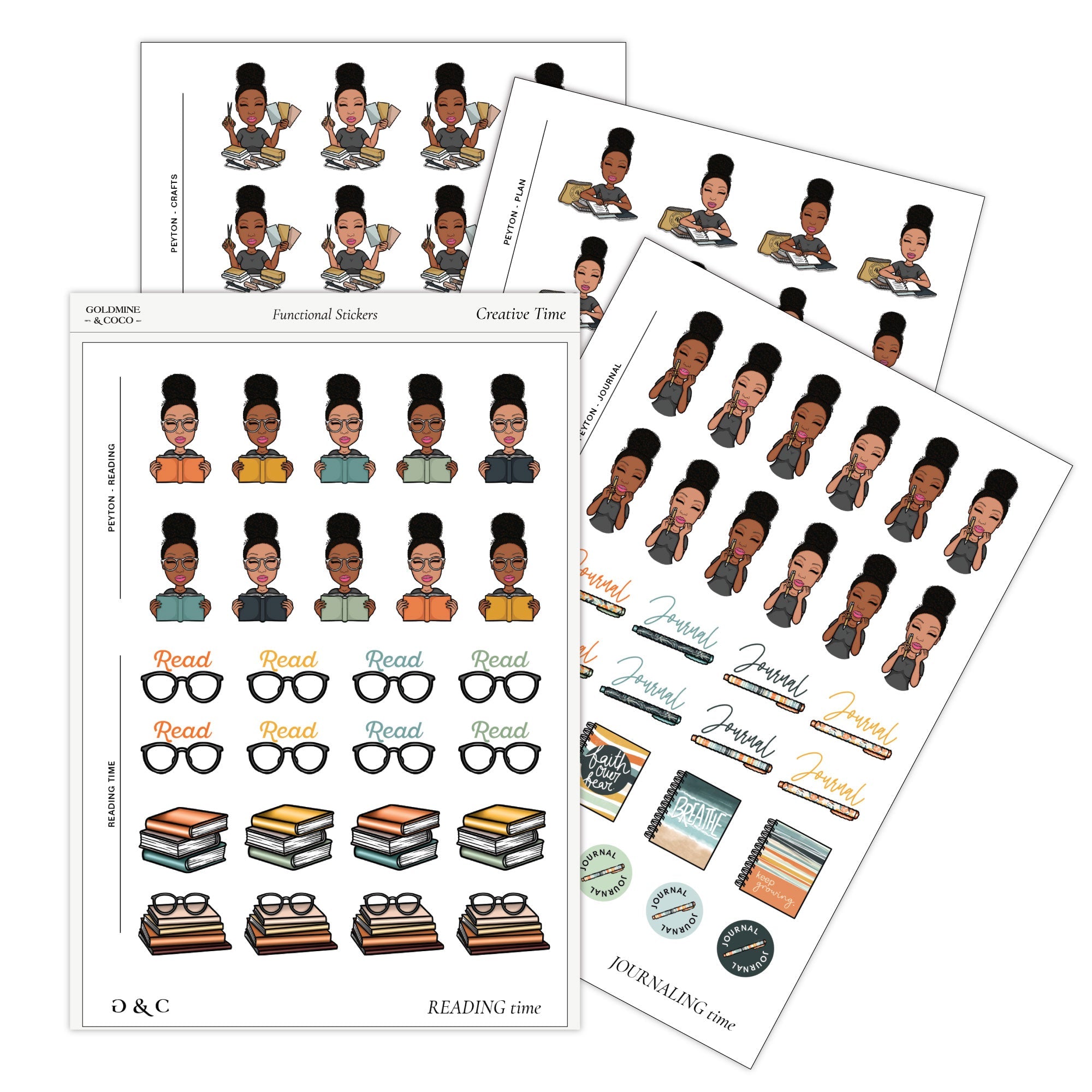 Creative Time Functional Peyton Sticker Pack - Goldmine & Coco -