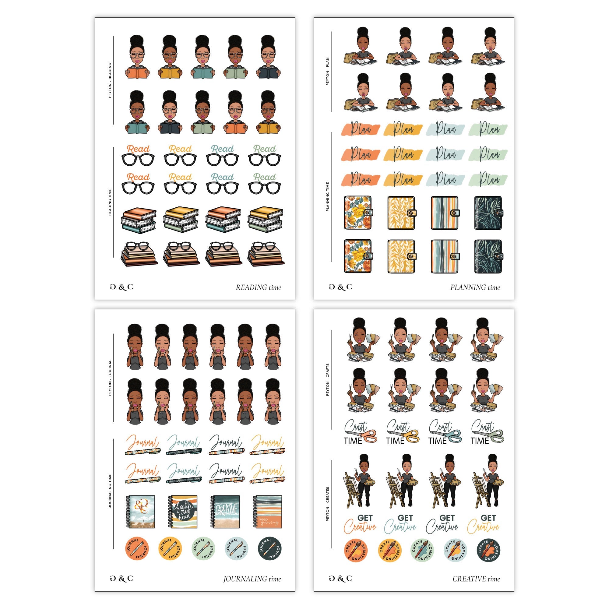 Creative Time Functional Peyton Sticker Pack - Goldmine & Coco -
