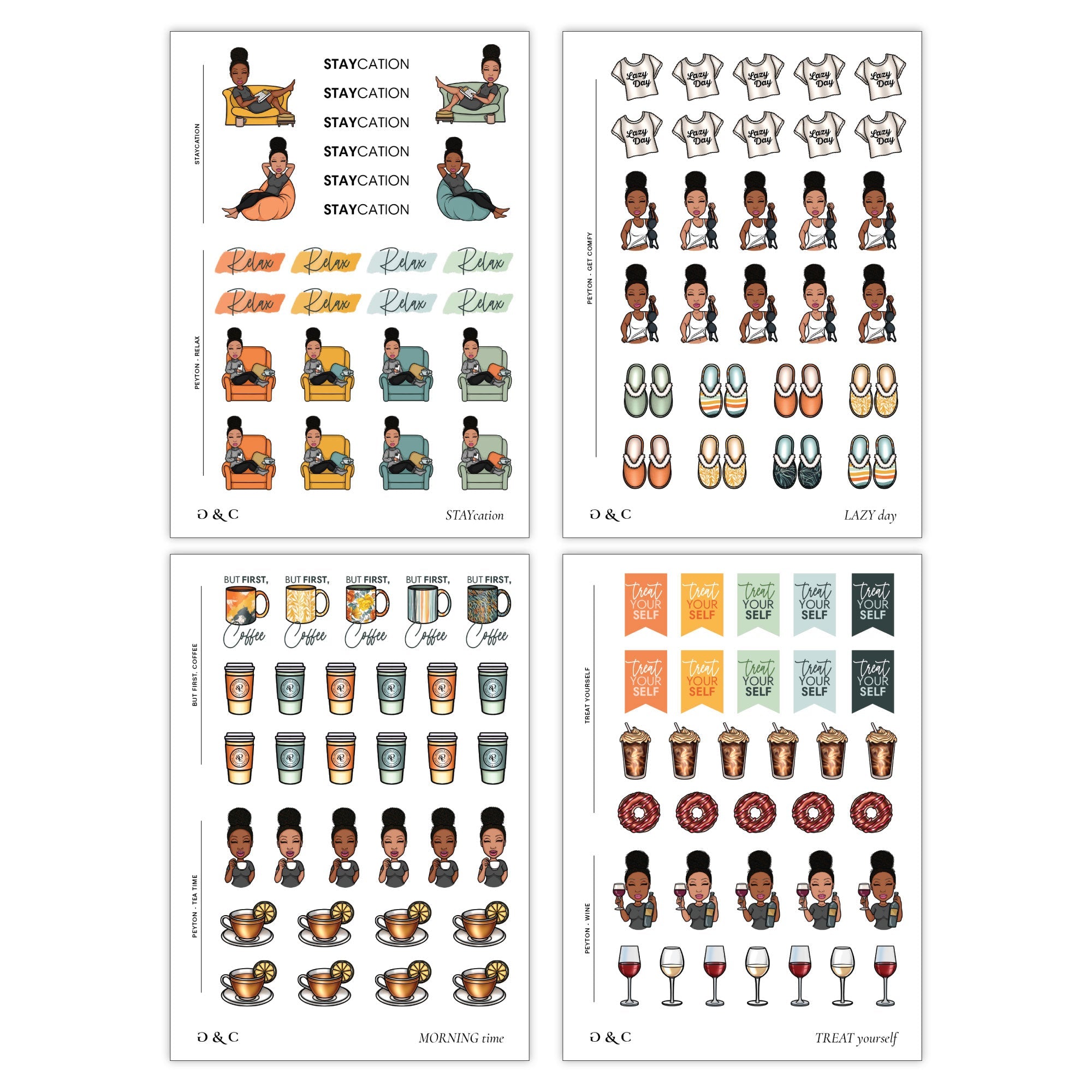 Rest & Relax Functional Peyton Sticker Pack - Goldmine & Coco -