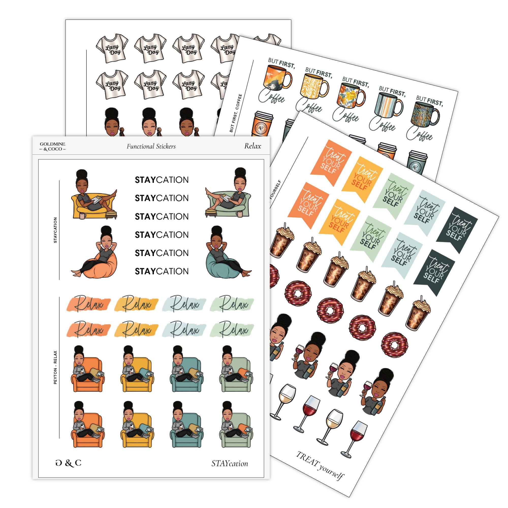 Rest & Relax Functional Peyton Sticker Pack - Goldmine & Coco -