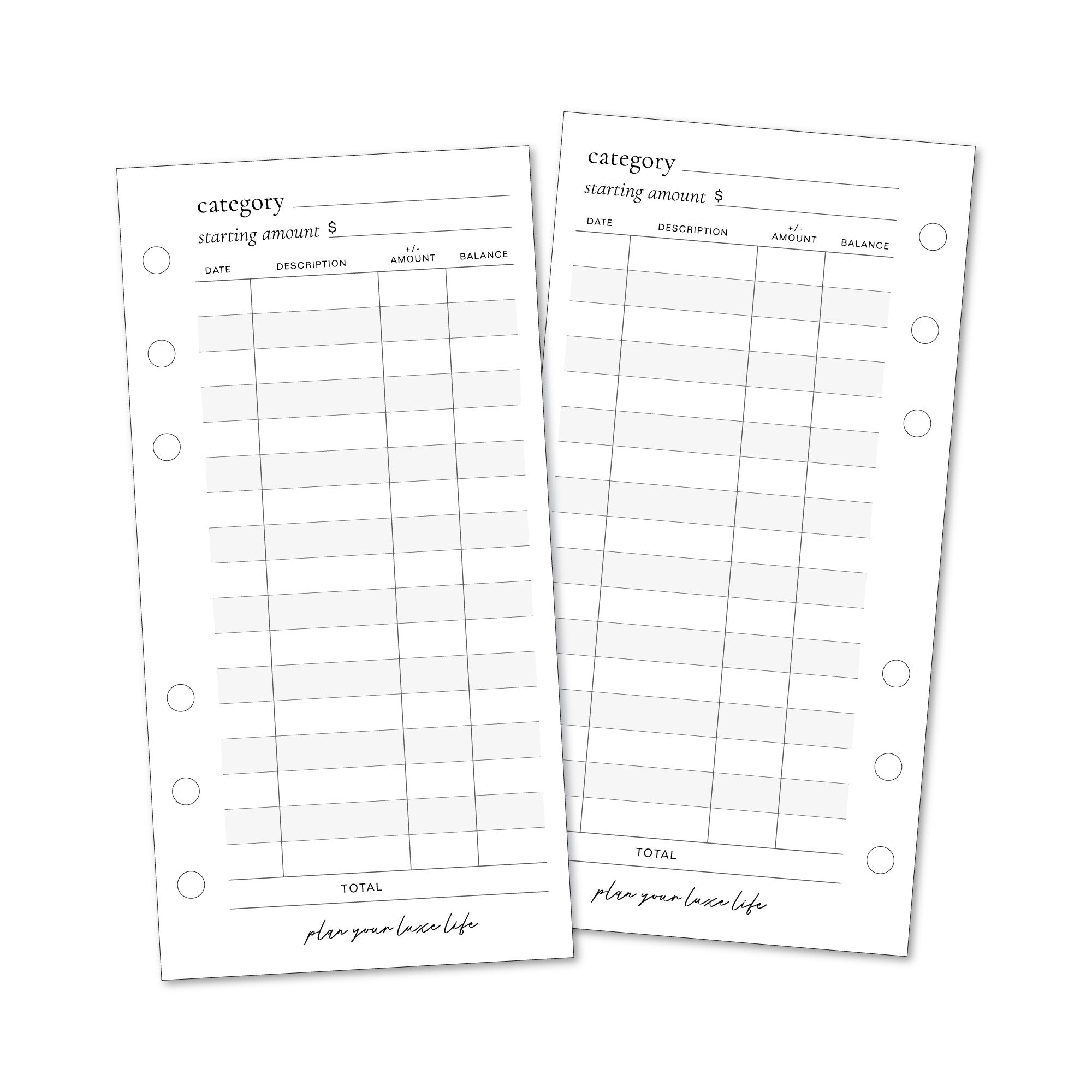 Finance Register Tracking Sheets