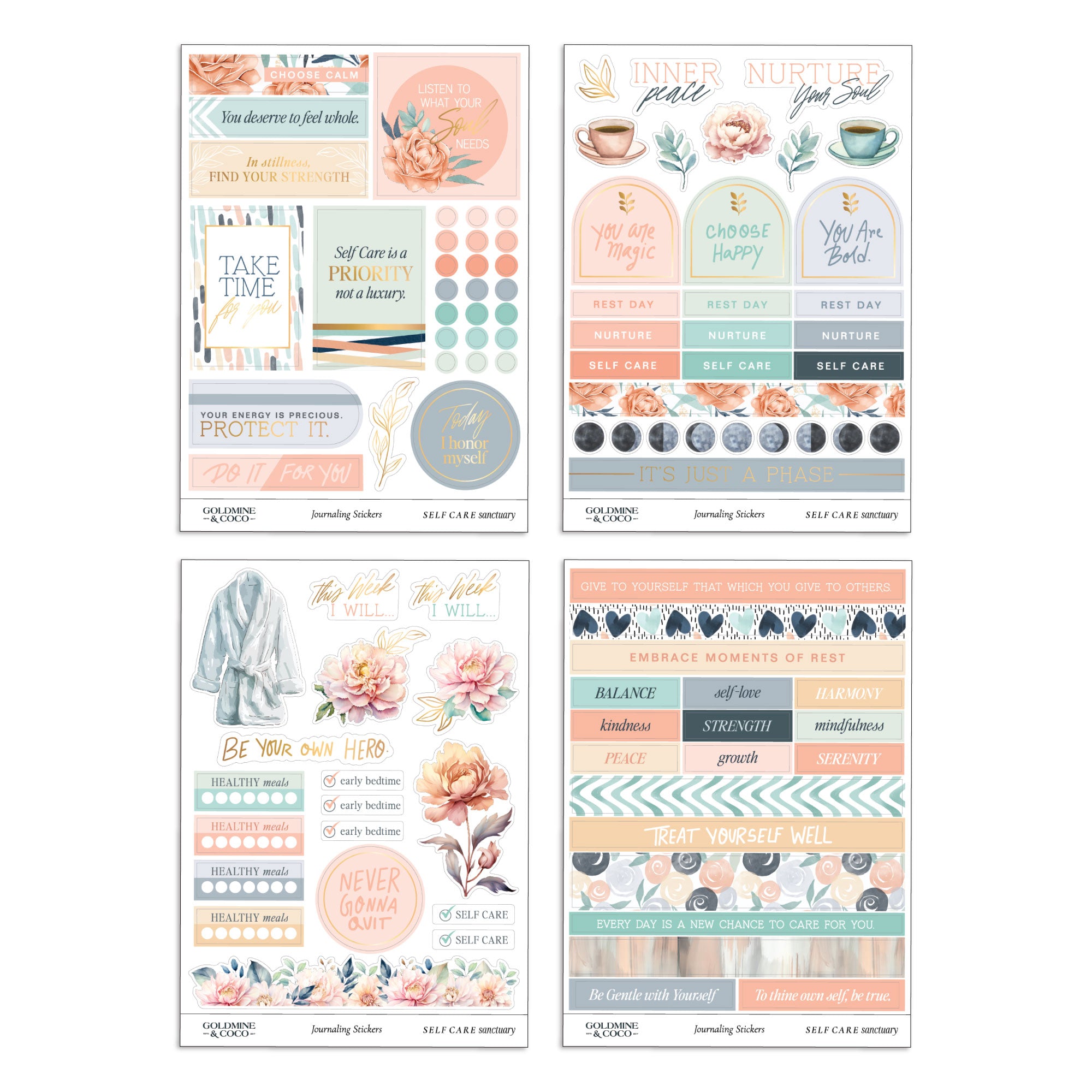 Self Care Sanctuary Sticker Pack
