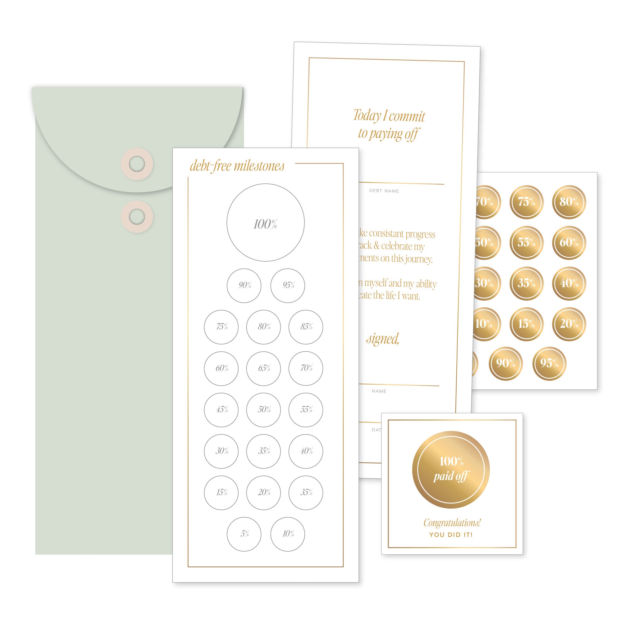 Debt Free Milestone Trackers - Goldmine & Coco - 