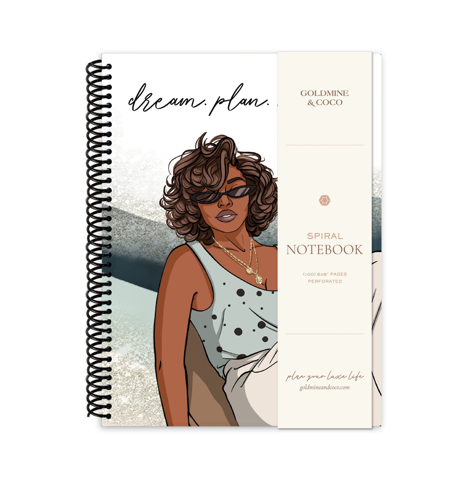 Dream. Plan. Inspire A5 Spiral Notebook - Goldmine & Coco - 