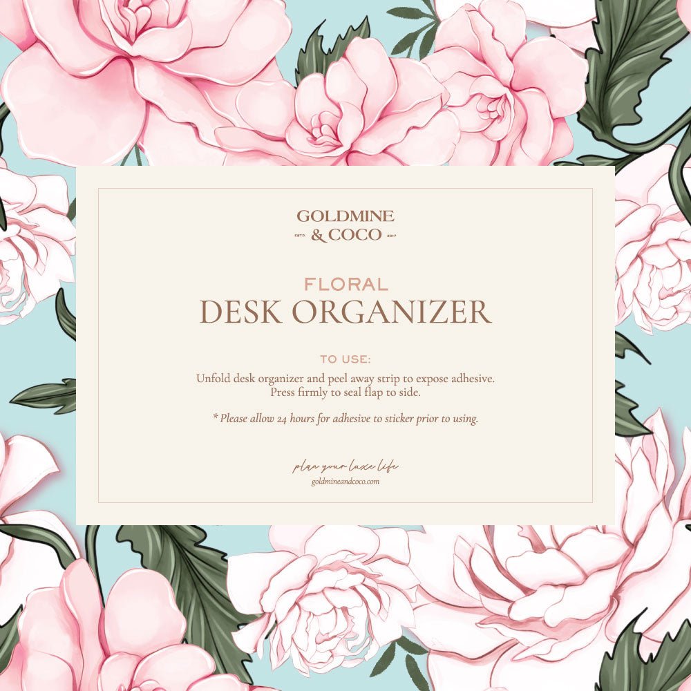 Floral Desk Organizer - Goldmine & Coco - 