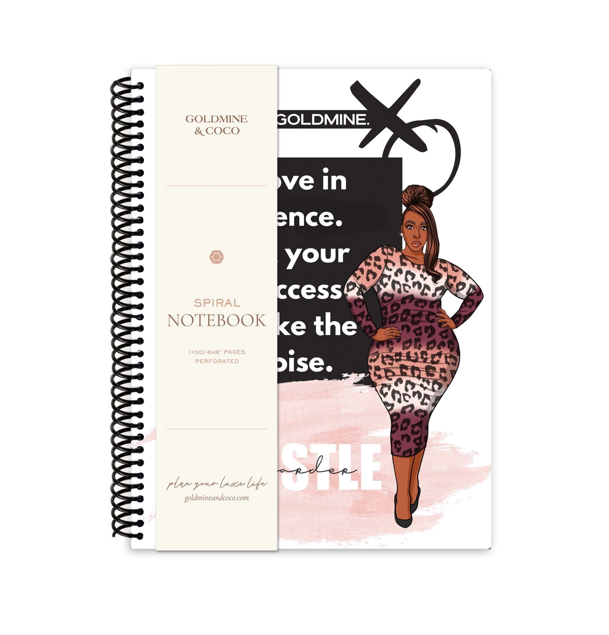 Hustle Harder A5 Spiral Notebook - Goldmine & Coco - 