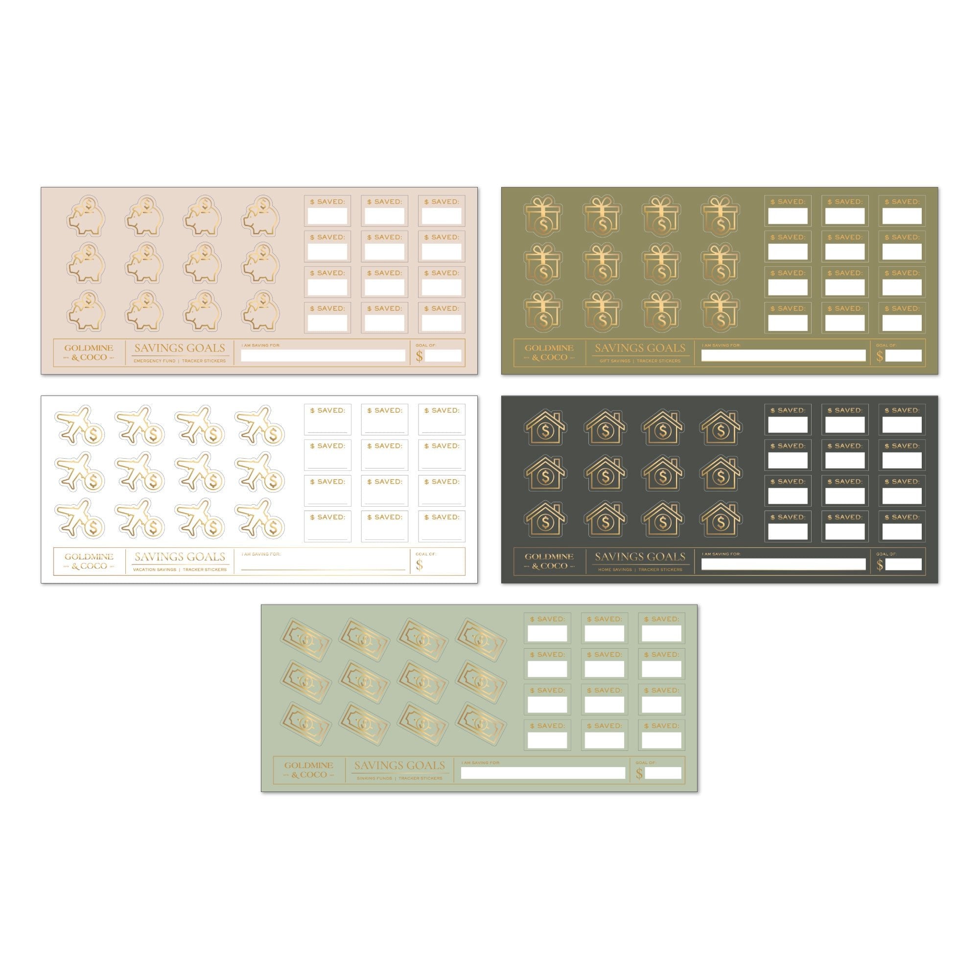 Savings Goal Stickers - Goldmine & Coco - 