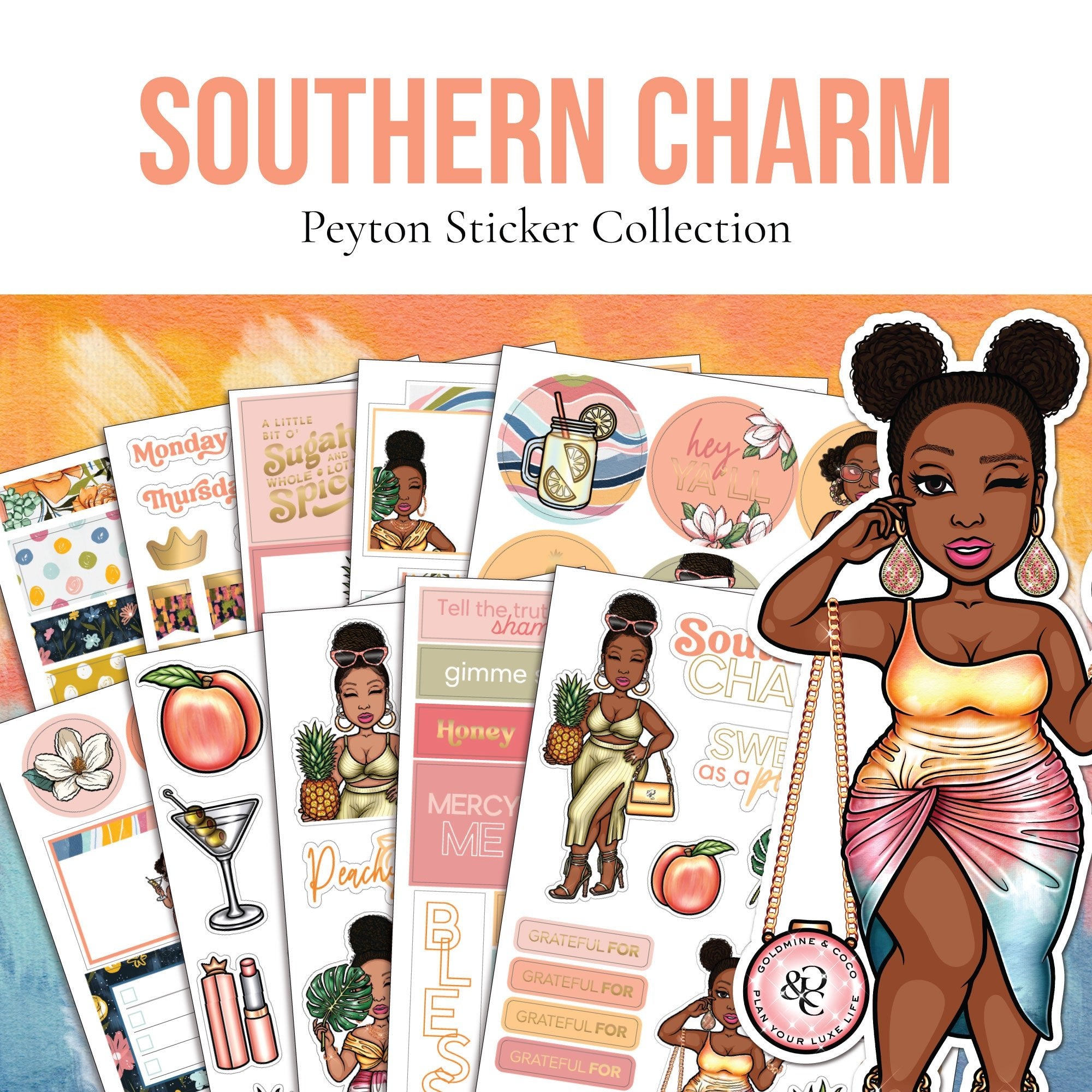 Southern Charm Peyton Sticker Pack - Goldmine & Coco - 