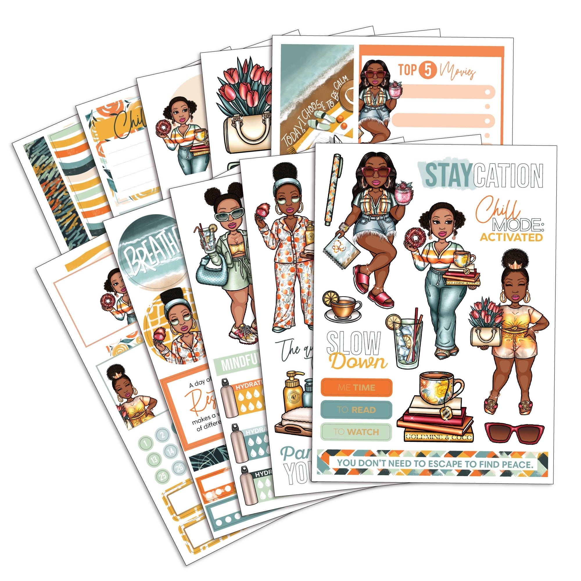 Staycation Peyton Sticker Pack - Goldmine & Coco - 