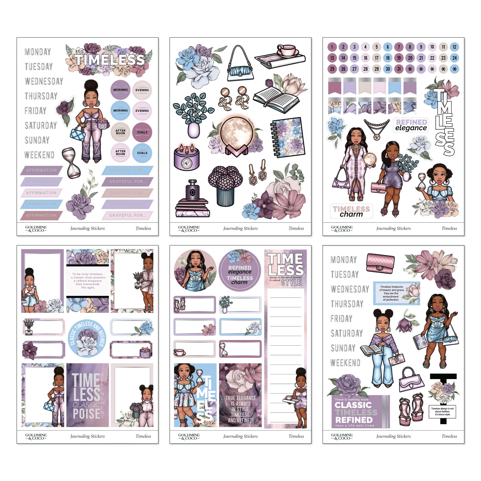 Timeless Peyton Sticker Pack - Goldmine & Coco - 