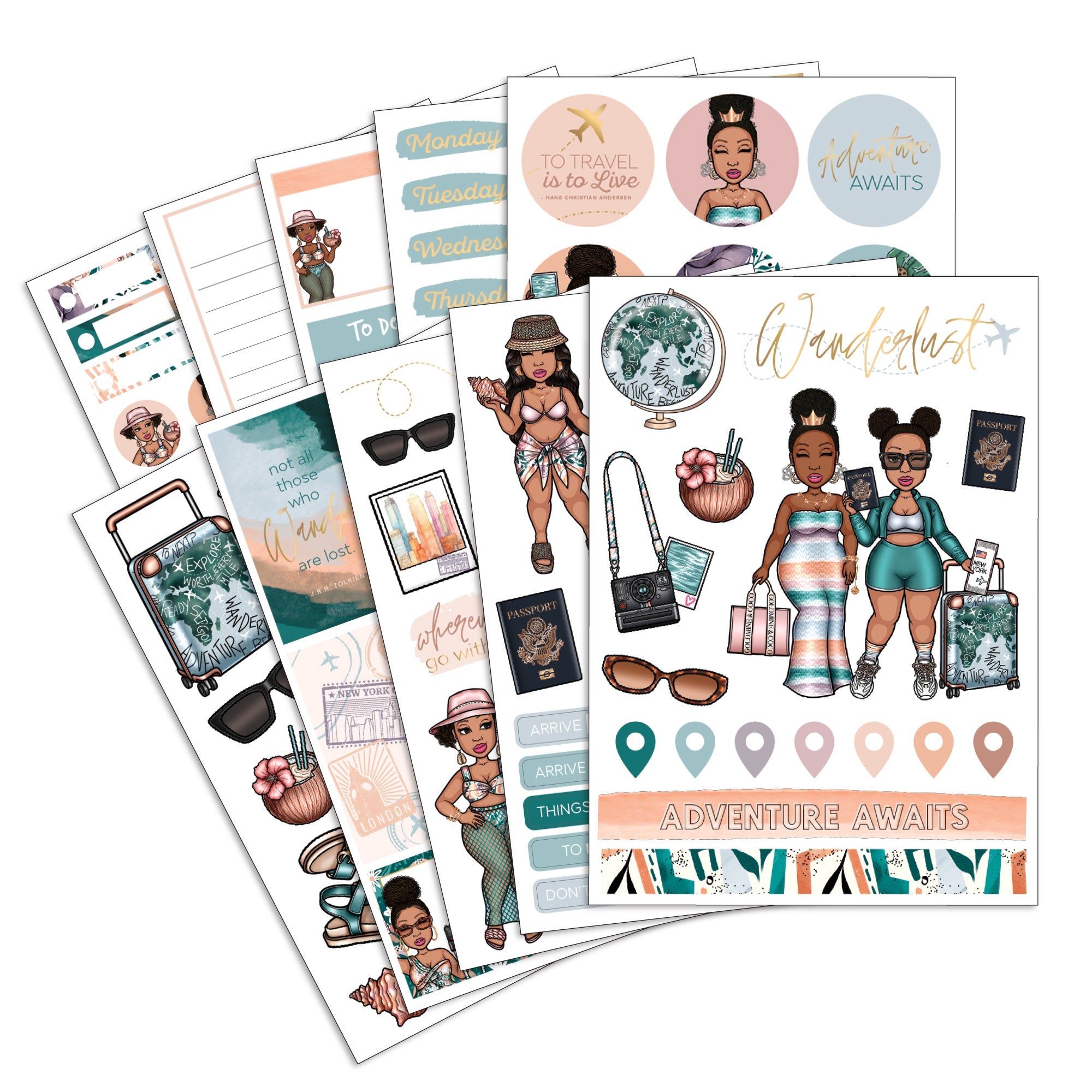 Wanderlust Peyton Sticker Pack - Goldmine & Coco - 