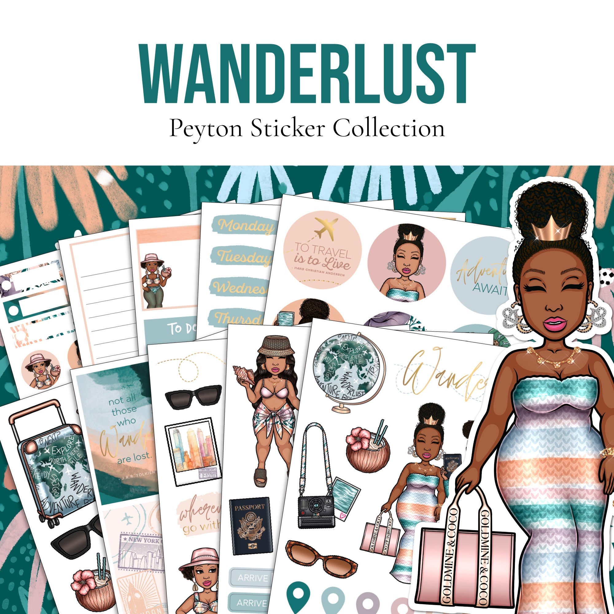 Wanderlust Peyton Sticker Pack - Goldmine & Coco - 