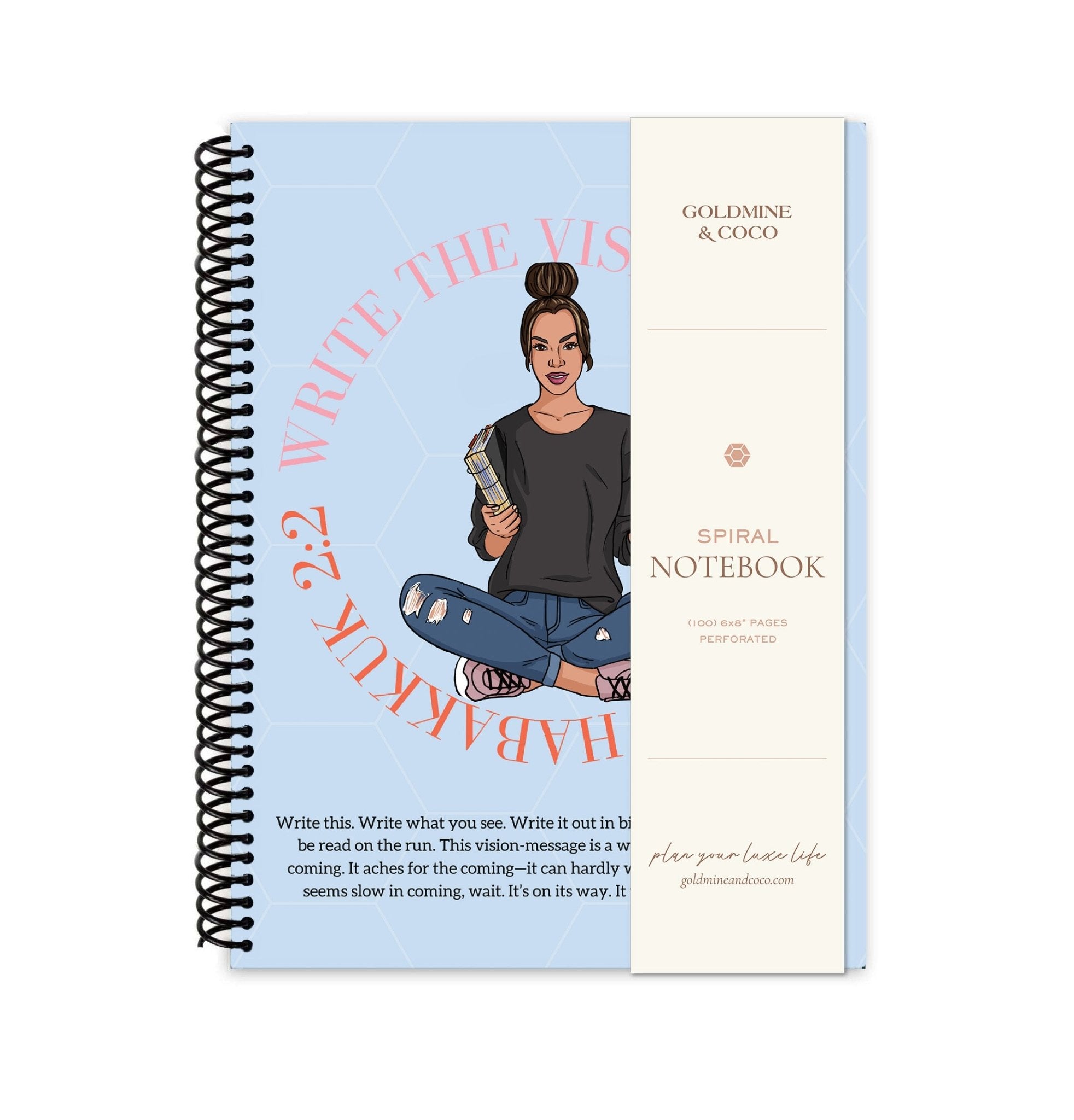 Write The Vision A5 Spiral Notebook - Goldmine & Coco - 