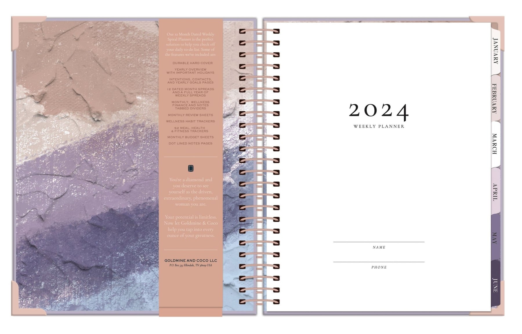 2024 Weekly Classic Size Planner Goldmine & Coco