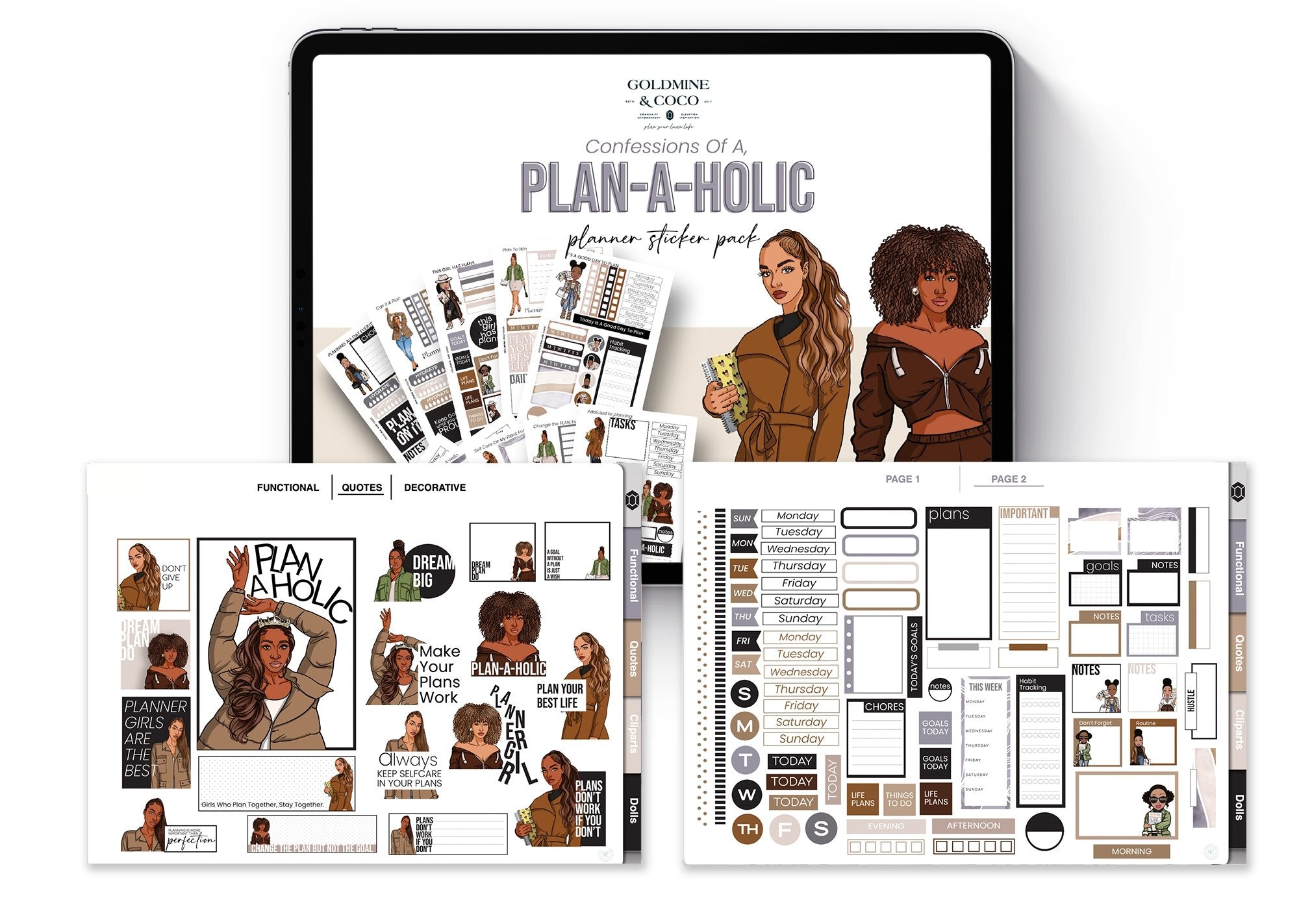 Confessions of a Plan-a-holic Digital Sticker Book - Goldmine & Coco -