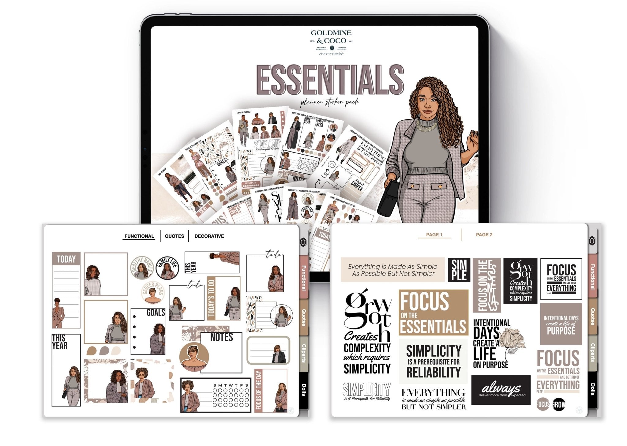 Essentials Digital Sticker Book - Goldmine & Coco -