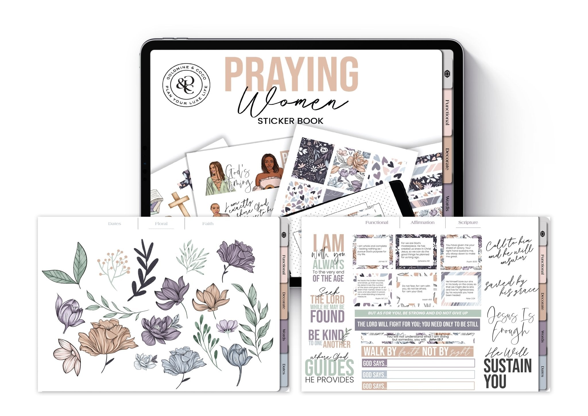 Goldmine & Coco® Praying Woman Digital Sticker Book - Goldmine & Coco -