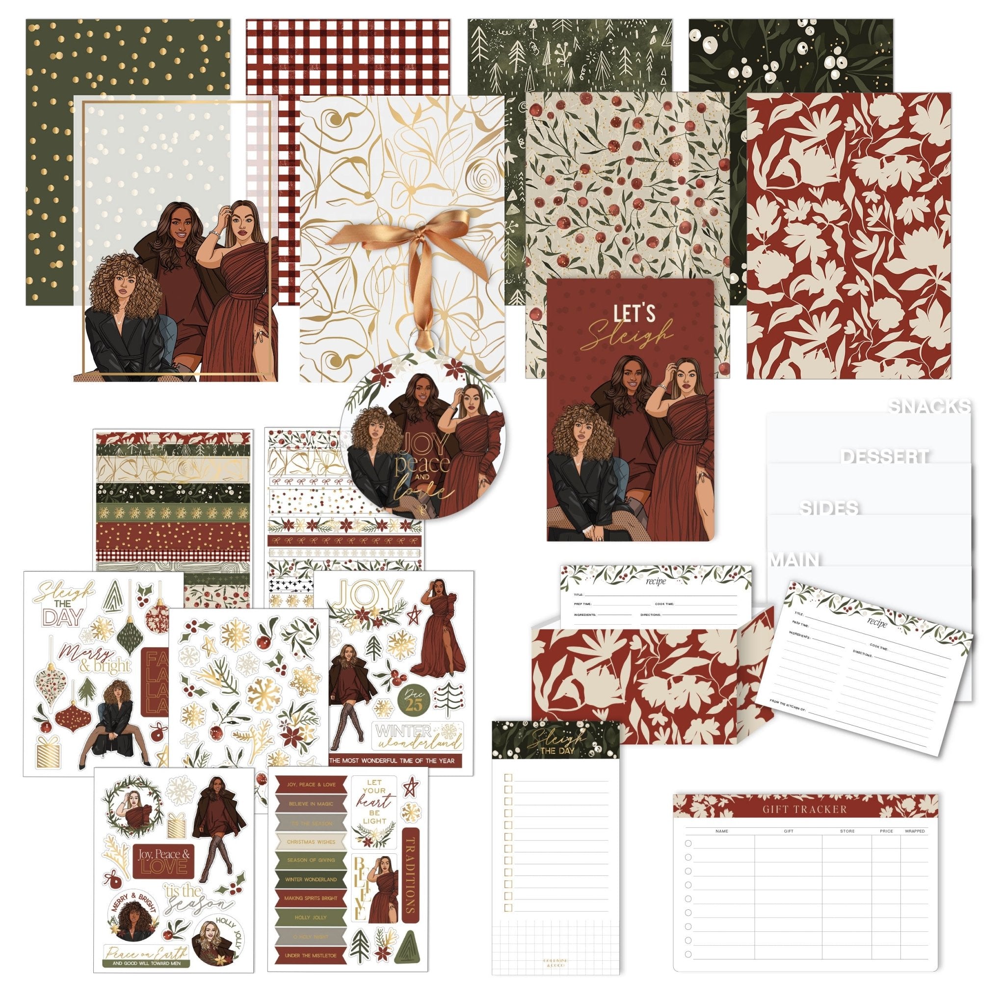 Let's Sleigh STANDARD Planning + Journaling Kit A LA CARTE - Goldmine & Coco -