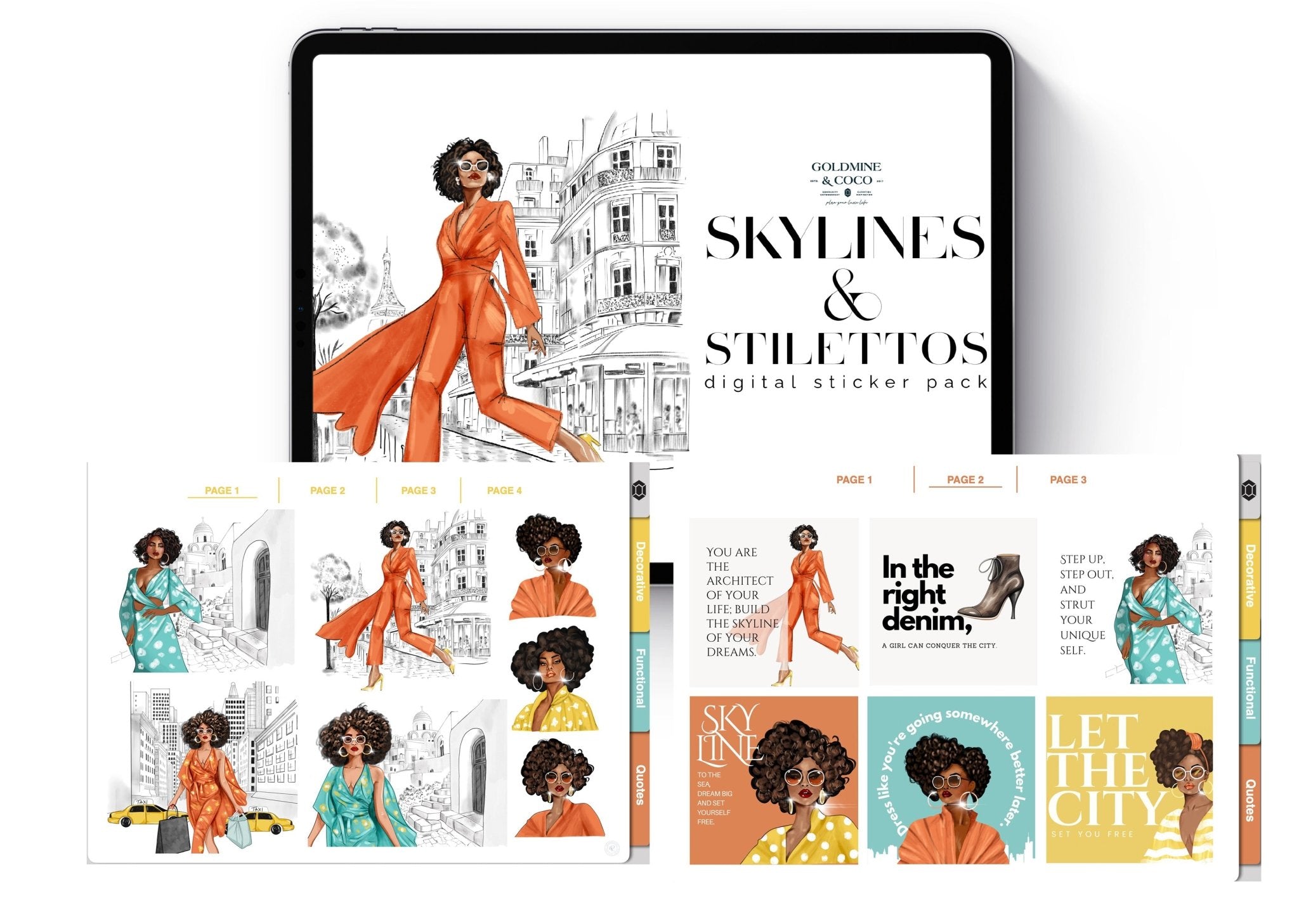 Stilettos & Skylines Digital Sticker Book - Goldmine & Coco -