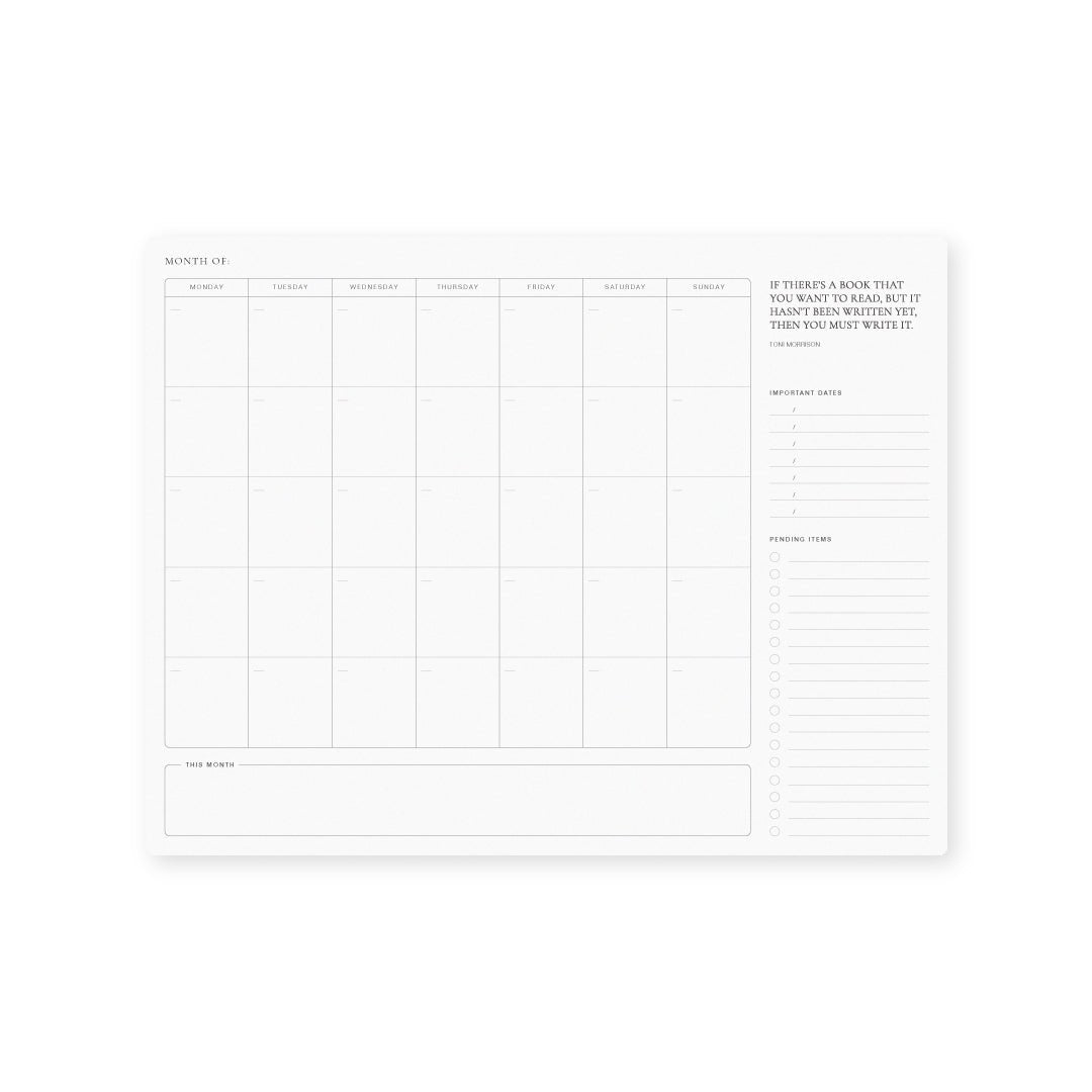 Undated Deskpad Monthly Calendar - Goldmine & Coco -