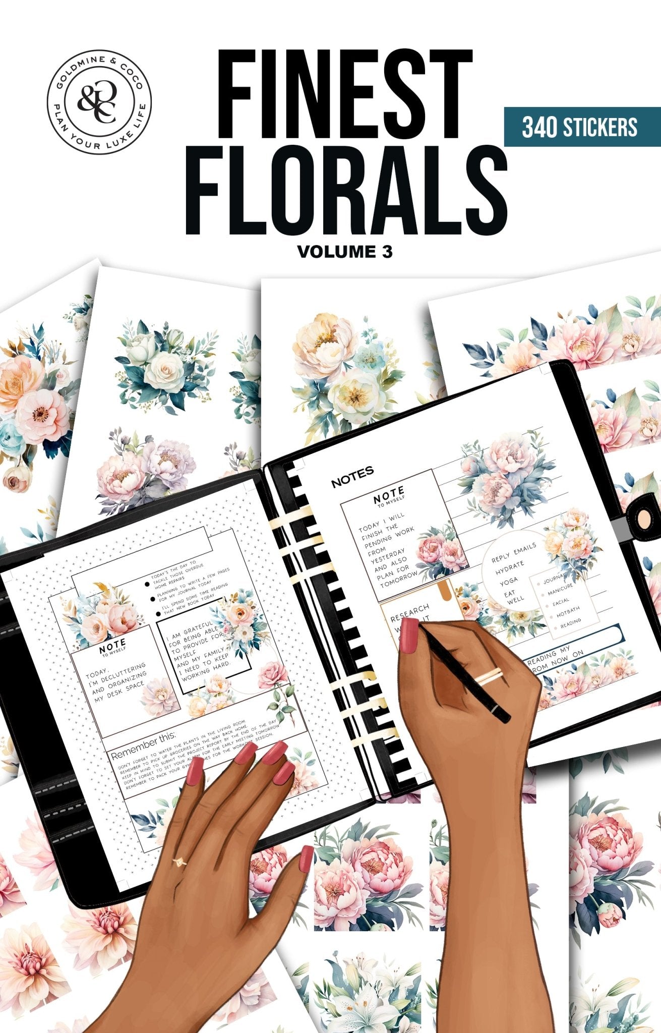 Volume 3 | Finest Florals Sticker Book - Goldmine & Coco -